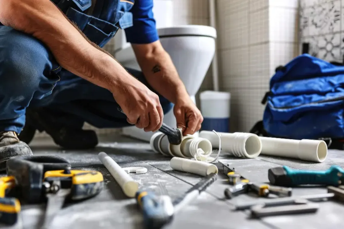 Équipement de plomberie installé dans une salle de bain moderne